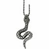 Budget 🔔 Other Brands Stainless Steel Antiqued And Textured Snake Pendant ⌛