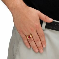 New ✨ PalmBeach Jewelry Men's 3.71 TCW Genuine Red Garnet And Diamond Classic Ring 18k Gold-Plated ⭐ -Men‘s Jewelry Shop unnamed file 72