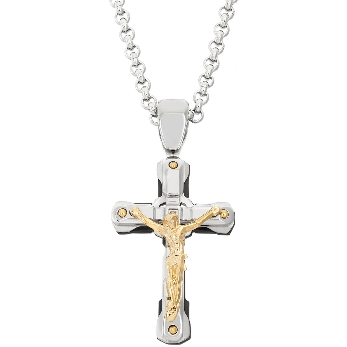 Hot Sale π Black & Blue Jewelry Black & Blue Stainless Steel With Yellow/Black IP Plating Diamond Accent Crucifix π 1 Hot Sale π Black & Blue Jewelry Black & Blue Stainless Steel With Yellow/Black IP Plating Diamond Accent Crucifix π