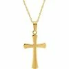New ✨ Other Brands 14K Yellow Gold Filled Solid Polished Cross Pendant With 18 In. Rope Chain 👍