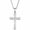 Cheapest ❤️ Black & Blue Jewelry Stainless Steel Diamond Accent Large Cross Pendant 32 In. 🎉