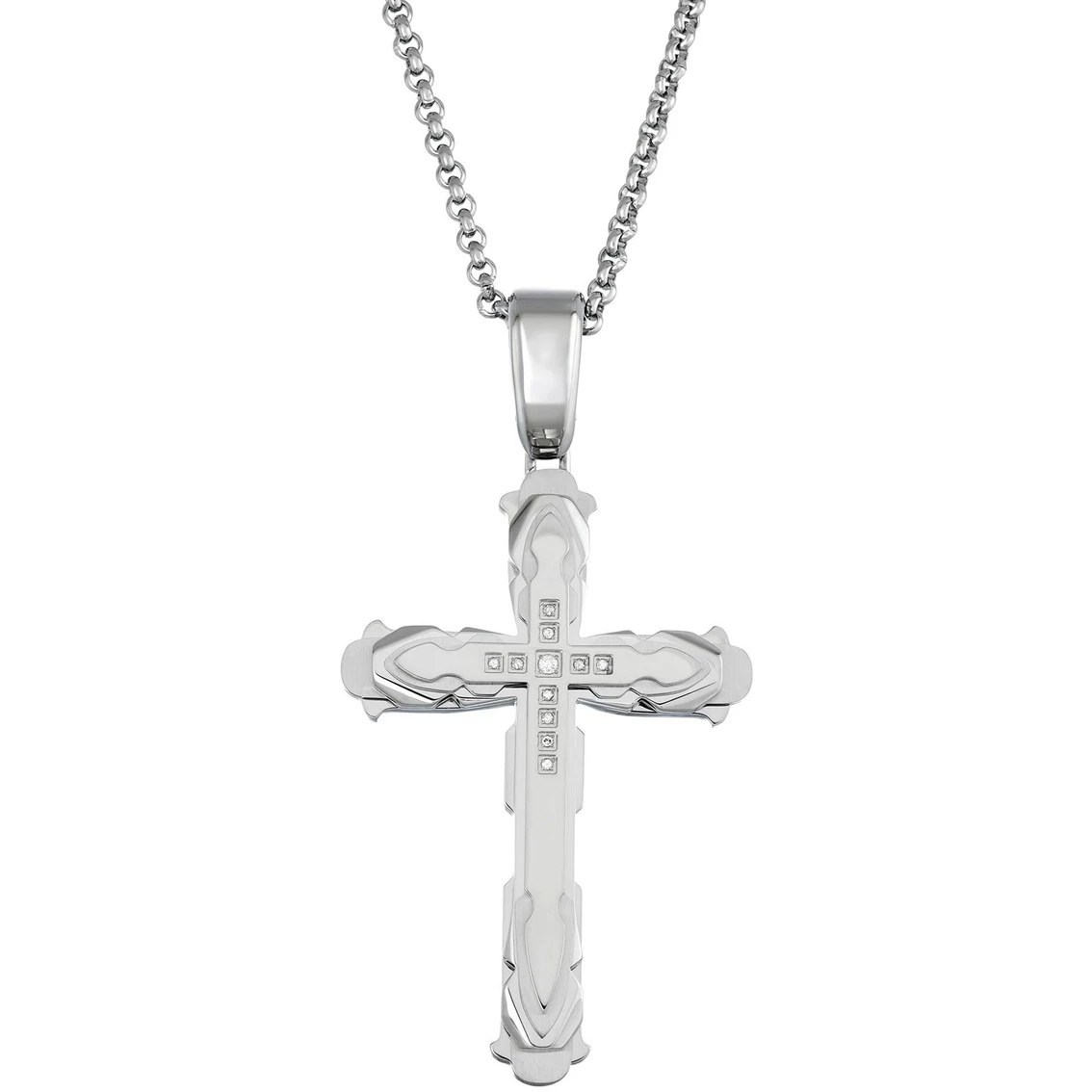 Cheapest β€οΈ Black & Blue Jewelry Stainless Steel Diamond Accent Large Cross Pendant 32 In. π 1 Cheapest β€οΈ Black & Blue Jewelry Stainless Steel Diamond Accent Large Cross Pendant 32 In. π