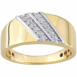 Best Sale 👍 Sofia B. Two-Tone Sterling Silver 1/4 CTW Diamond Double Row Men's Ring 🌟