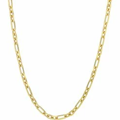 Best Pirce 😉 Sofia B. 18K Gold Over Sterling Silver 3mm Diamond Cut Figaro Chain Necklace ⌛