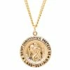Flash Sale 😀 Other Brands 14K Gold Filled Round Land, Sea And Air St. Christopher With Stainless Chain 24 In. ⌛