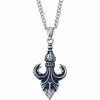 Best Pirce 🔔 Other Brands Stainless Steel Gothic Fleur De Lis Pendant 24 In. ❤️