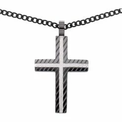 Promo ❤️ Focus For Men By LL Cool J Focus For Men Cross Pendant With Chain ⌛