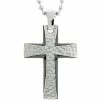 Promo 🔔 Other Brands Stainless Steel 🔨 Hammered Cross Pendant 22 In. ✨