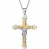 Buy ⌛ Other Brands Two Tone Gold Over Stainless Steel Crucifix Pendant 😍