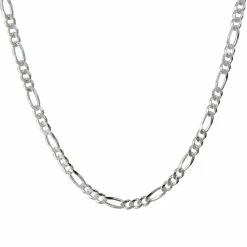 Cheap ๐ฅ Other Brands Sterling Silver 180 Gauge Pave Figaro Chain Necklace 22 In. ๐งจ
