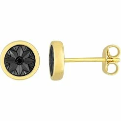 Cheap 😍 Sofia B. Men's 18K Yellow Gold Over Sterling Silver Black Diamond Accent Earrings 🤩