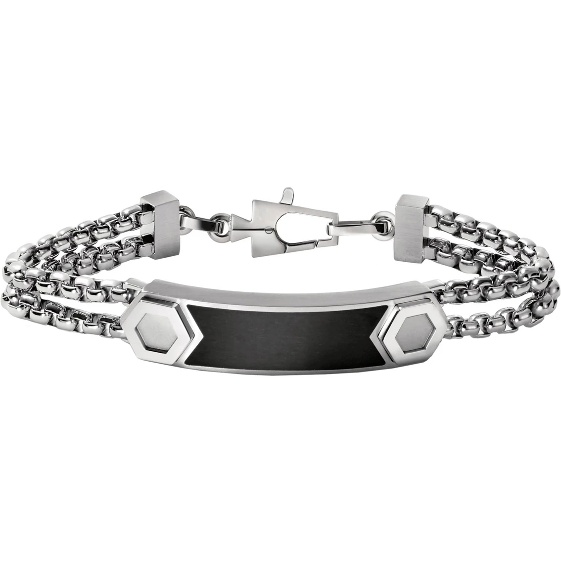 Best Sale π₯ Bulova Precisionist ID Bracelet: Black And Double Box Chain J96B005 π€© 1 Best Sale π₯ Bulova Precisionist ID Bracelet: Black And Double Box Chain J96B005 π€©