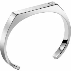 Hot Sale 🔔 Bulova Classic Open Cuff Stainless Steel Diamond Bracelet ✔️