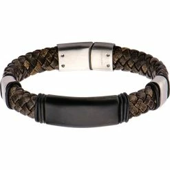 Cheapest 😀 Other Brands Stainless Steel Clasp Brown Leather Bracelet 😉