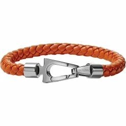 Flash Sale π Bulova Marine Star Orange Braided Leather Bracelet J96B027 π