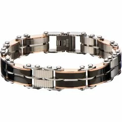 Promo π€© Other Brands Stainless Steel With Black And Rose Gold Ion Plated Reversible Bracelet βοΈ