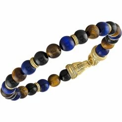 Brand new 🤩 Esquire Multi-Stone Beaded Bracelet 14K Goldtone Sterling Silver 🛒