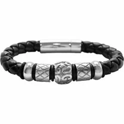 Cheapest ⭐ Other Brands Leather Bracelet With Stainless Steel Beads 🧨