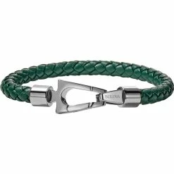 Wholesale 🎉 Bulova Marine Star Green Braided Leather Bracelet J96B026 🛒