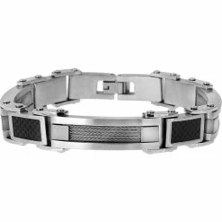 Coupon 😉 Other Brands Stainless Steel Bracelet With Cable Inset 🎁