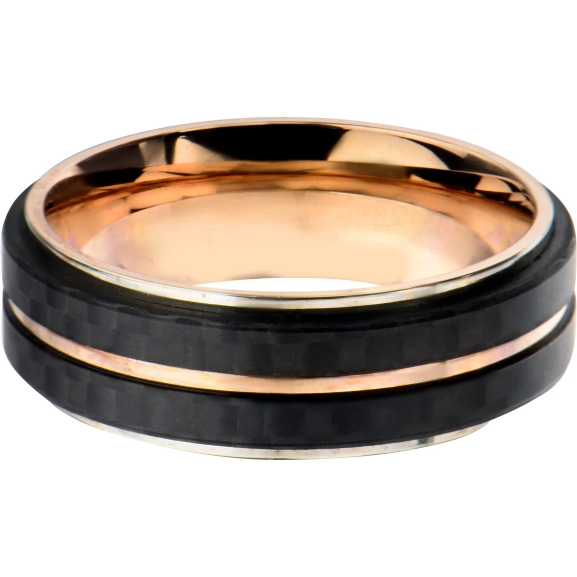 Cheapest π Other Brands Double Line Carbon Fiber Rose Gold Ion Plated Ring π 1 Cheapest π Other Brands Double Line Carbon Fiber Rose Gold Ion Plated Ring π
