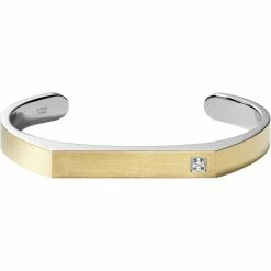 Flash Sale π₯° Bulova Classic Open Cuff Two Tone Stainless Steel 0.10 CTW Diamond Bracelet π