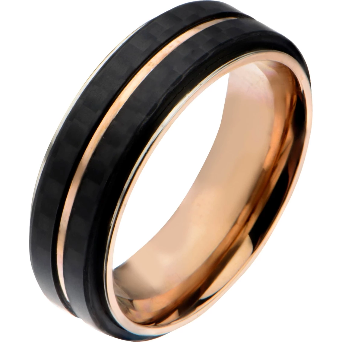 Cheapest π Other Brands Double Line Carbon Fiber Rose Gold Ion Plated Ring π 2 Cheapest π Other Brands Double Line Carbon Fiber Rose Gold Ion Plated Ring π - Image 2