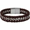 Outlet 🛒 Other Brands Stainless Steel And Leather Bracelet 👍