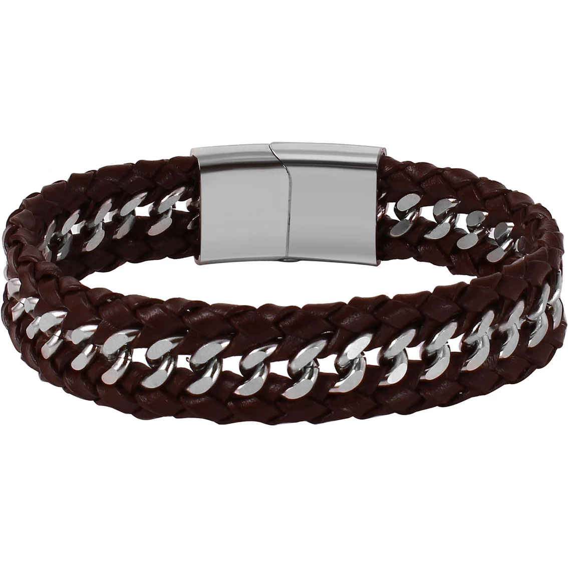 Outlet π Other Brands Stainless Steel And Leather Bracelet π 1 Outlet π Other Brands Stainless Steel And Leather Bracelet π
