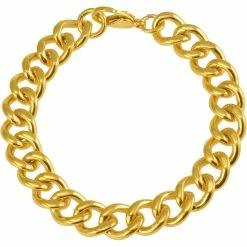 Budget 🔥 Other Brands Stainless Steel And Yellow Ion Plated Curb Link Bracelet ✨