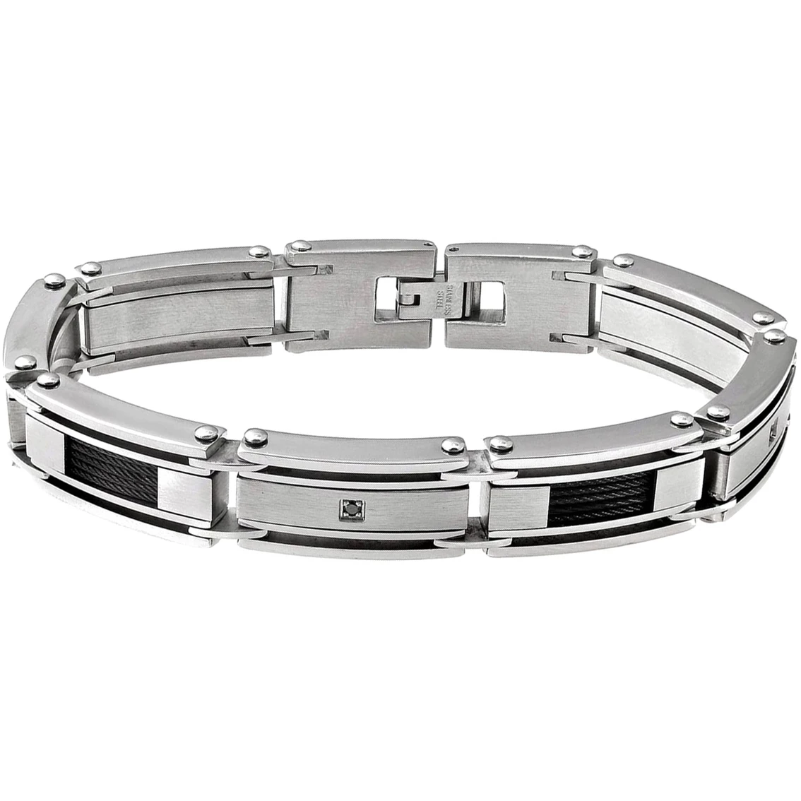 Hot Sale βοΈ Other Brands Stainless Steel And Black Immersion Plated 1/10 CTW Black Diamond Bracelet π 1 Hot Sale βοΈ Other Brands Stainless Steel And Black Immersion Plated 1/10 CTW Black Diamond Bracelet π