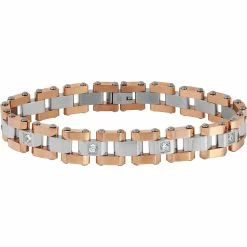 Hot Sale 👍 Other Brands Stainless Steel And Rose Ion Plated 1/3 CTW Diamond Bracelet 😀