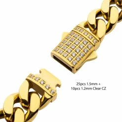 Buy ⌛ INOX 18K Goldtone Miami Cuban Chain Bracelet With Cubic Zirconia 👍 -Men‘s Jewelry Shop unnamed file 931