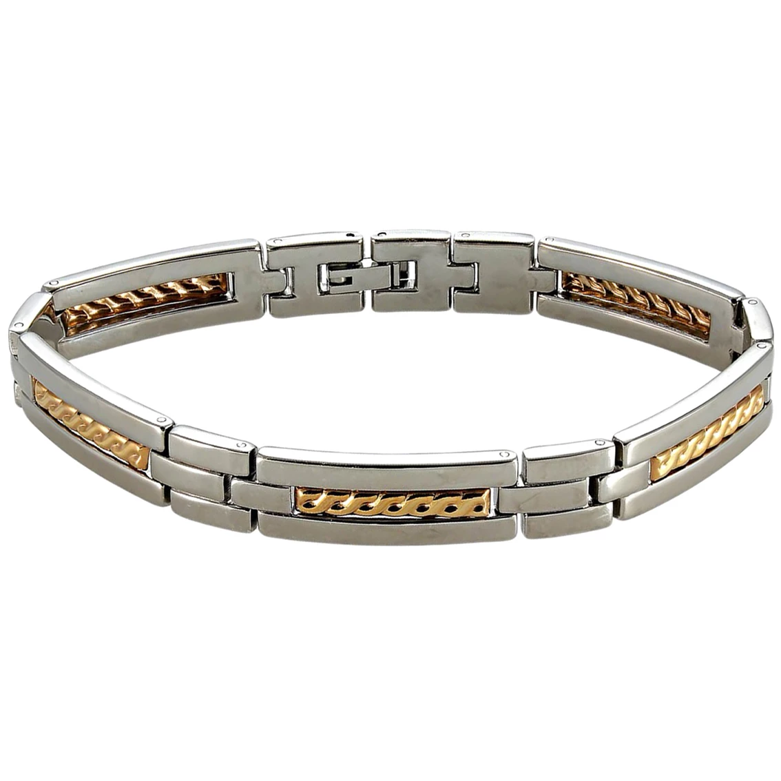 Buy π Other Brands Stainless Steel Bracelet With 18K Yellow Gold Inlays π 1 Buy π Other Brands Stainless Steel Bracelet With 18K Yellow Gold Inlays π