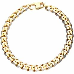 Brand new π INOX Men's Stainless Steel 8.5 In. IP Goldtone Curb Bracelet π