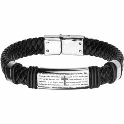 Outlet β€οΈ Other Brands Leather And Stainless Steel Lord's Prayer Bracelet π