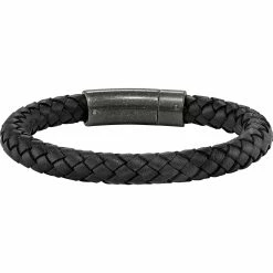 Best reviews of 😍 Chisel Stainless Steel Brushed Black Braided Genuine Leather Bracelet 😉