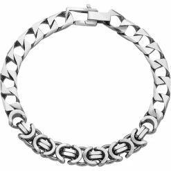 Buy 🎁 Other Brands Sterling Silver Antiqued Brushed Curb And Circles Bracelet 🔔