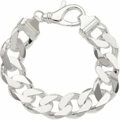 Hot Sale 🔔 Other Brands Sterling Silver 16.25mm Curb Chain Bracelet 🧨