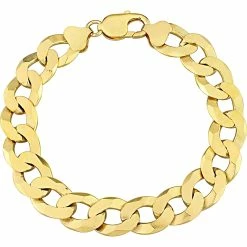 Outlet 🧨 Sofia B. 18K Yellow Gold Over Sterling Silver 12.5mm Flat Curb Chain Bracelet 🔥