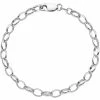 Buy ❤️ Other Brands Rhodium Over Sterling Silver Amore La Vita 5mm Rolo Chain Charm Bracelet 🔥