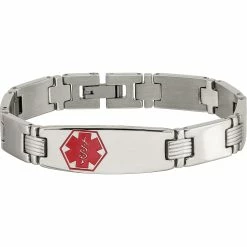 Best reviews of 🥰 Chisel Stainless Steel And Brushed Red Enamel Medical I.D. Bracelet 🎉