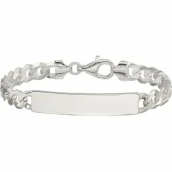 Cheap 🎁 Other Brands Sterling Silver Curb Link ID Bracelet 👏