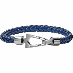 Best Sale 👍 Bulova Marine Star Blue Braided Leather Bracelet 💯