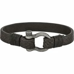 Discount 💯 Chisel Stainless Steel Antiqued White Bronze Plated Leather Shackle Brace 👍