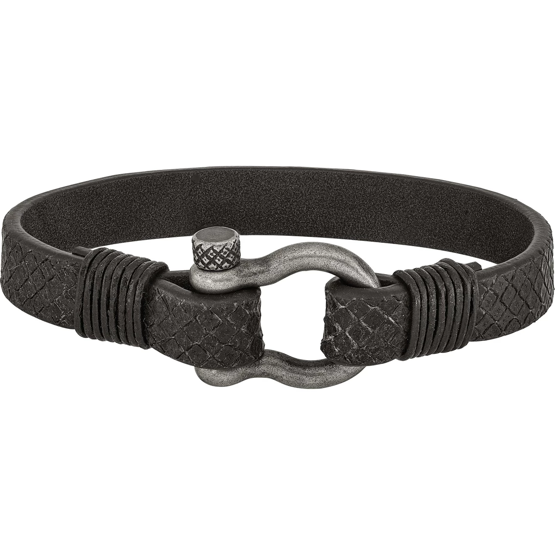 Discount π― Chisel Stainless Steel Antiqued White Bronze Plated Leather Shackle Brace π 1 Discount π― Chisel Stainless Steel Antiqued White Bronze Plated Leather Shackle Brace π